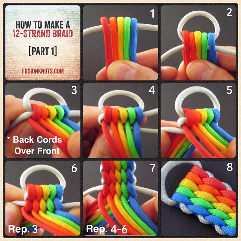 JD Lenzen on X: 12-Strand Flat Braid (Part 1 of 2) - Step-by-Step (image)  Instructions - Video instructions feat. on my website,    / X