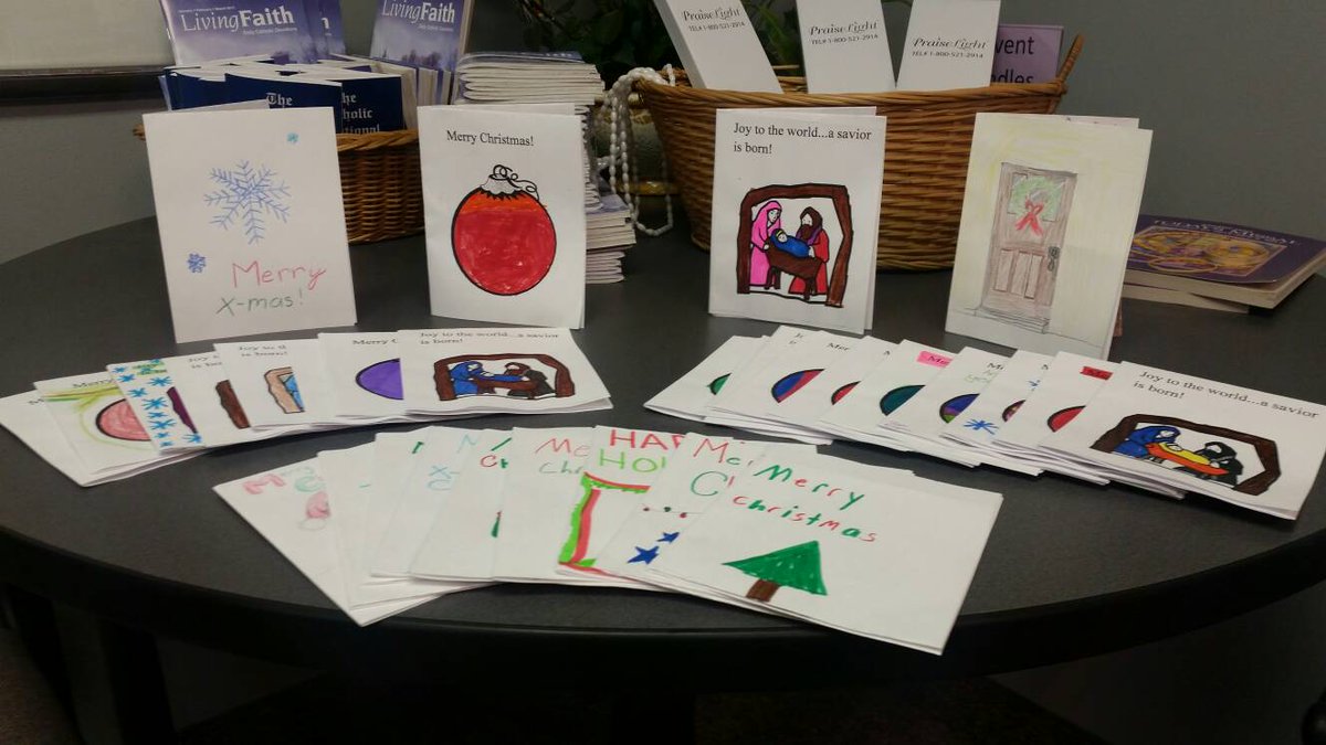 SPAParishSchool's tweet photo. Several times throughout the year, students make holiday cards for our homebound senior friends. #disciplesdo https://t.co/oP7pAa9ZpO