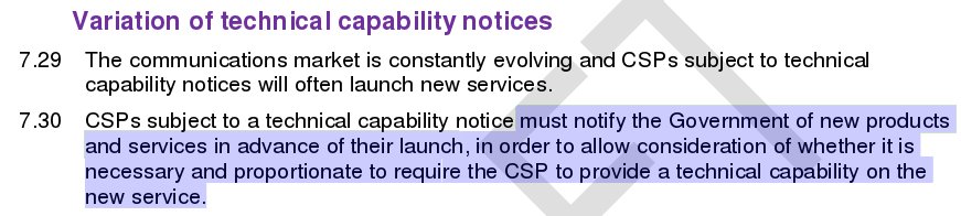 Snowden's tweet image. UK-based tech is now unsafe. All drafts of #IPBill "Code of Practice" require big companies offer Gov a chance to backdoor it, pre-launch.