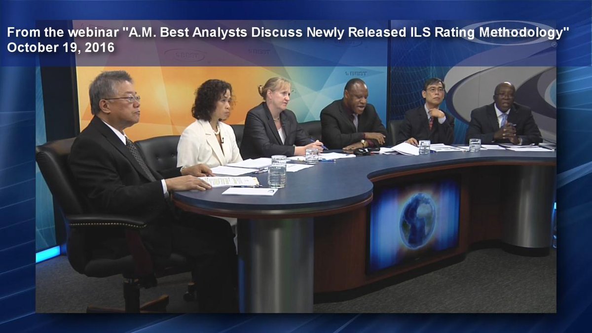 AMBestRatings's tweet photo. [Video] "A.M. Best Analysts Discuss Newly Released #ILS Rating Methodology" Webinar. https://t.co/p8xtNJ0x7V #ILS2016 https://t.co/9FygfPQR8l