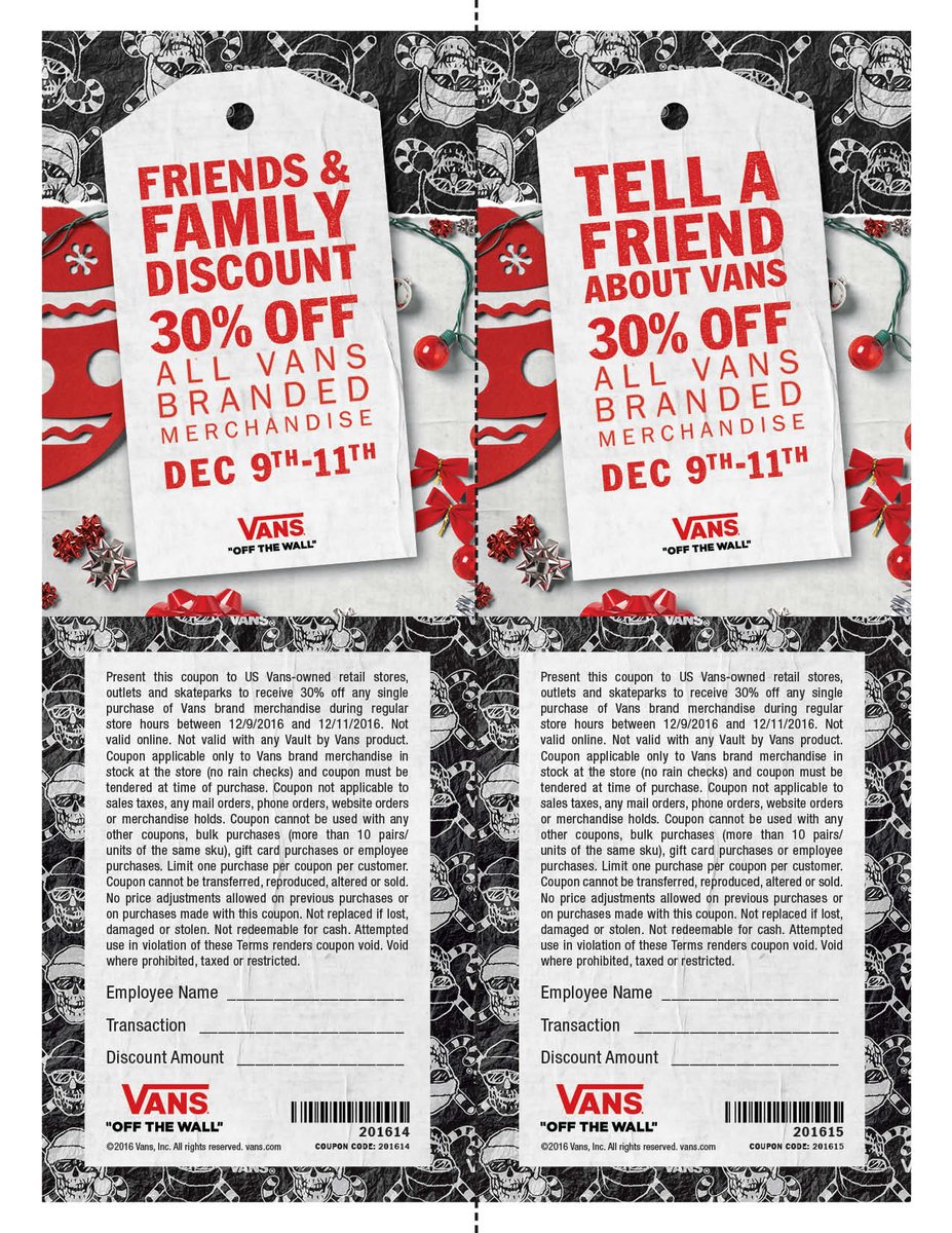 vans coupons in store