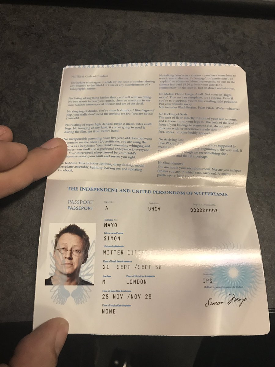 wittertainment's tweet photo. We've been sent a Wittertania passport. https://t.co/5LXHSMHH77