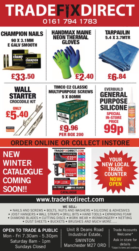 TradefixDirect's tweet image. Don't forget to check out our latest deals - tradefixdirect.com #builders #roofers #joiners #construction