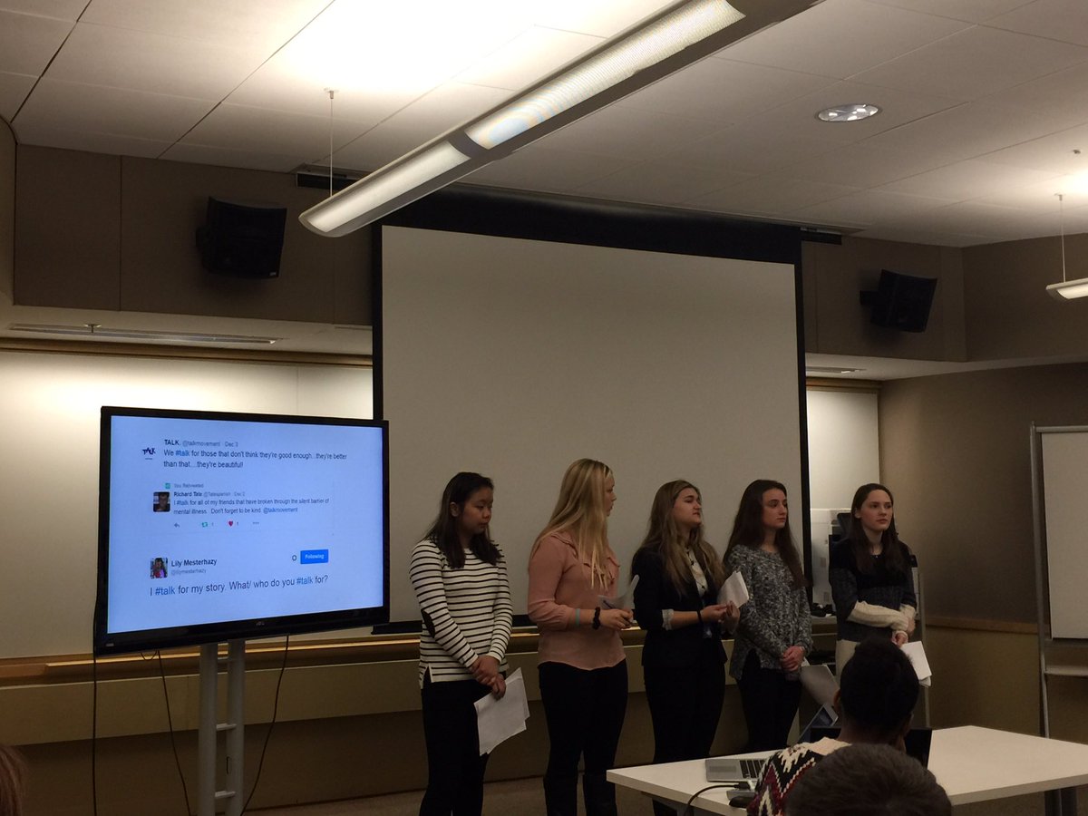 GraceKOS's tweet photo. #talk to end the stigma around mental health. @talkmovement of @HawkenSchool present for peers and friends of @ProjectZeroHGSE https://t.co/adFOGBB2KV