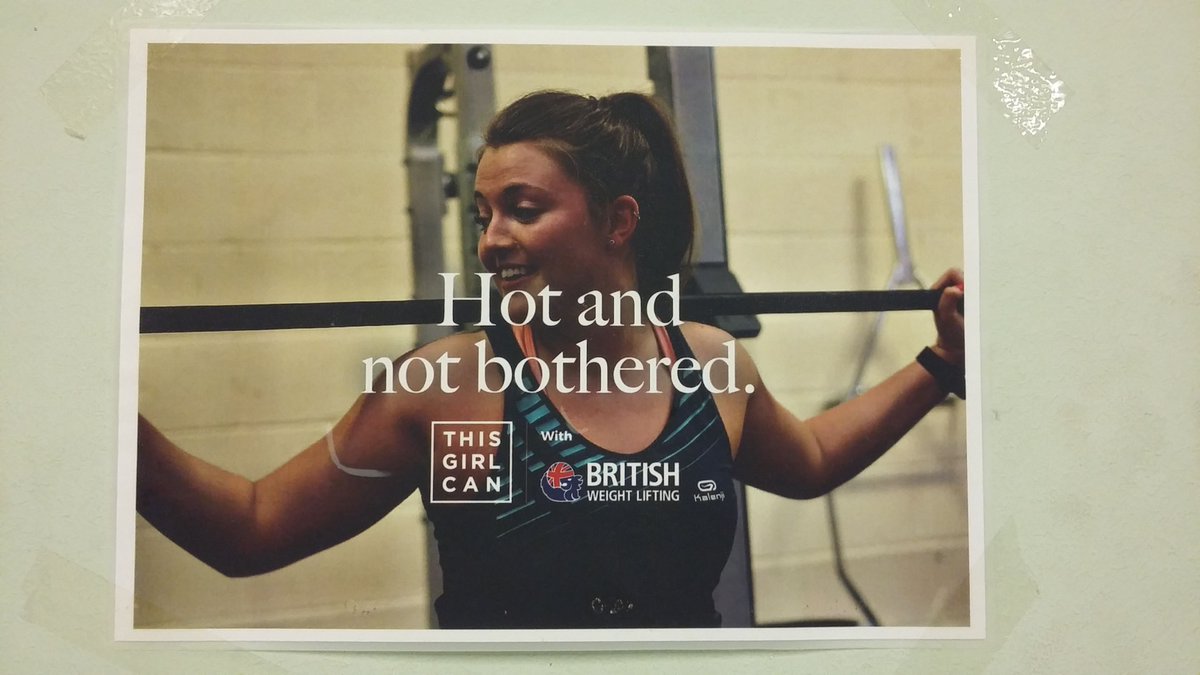 KidFitReading's tweet photo. Just finished my weights. Sets me up for the weekend. Love this gym poster @ThisGirlCanUK #thisgirlcan @GBWeightLifting #hotnotbothered https://t.co/kn8O1TTKJL