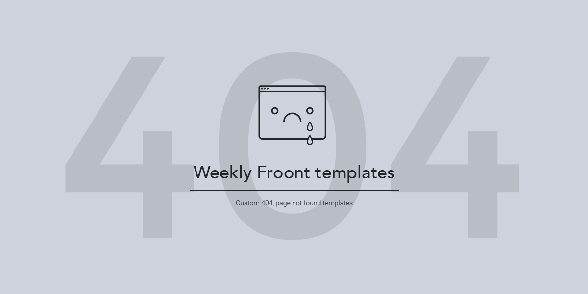 Need a new #404page? Look no further, the new weekly is out: medium.com/froont/weekly-…
#madeWithFroont #webdesign #template