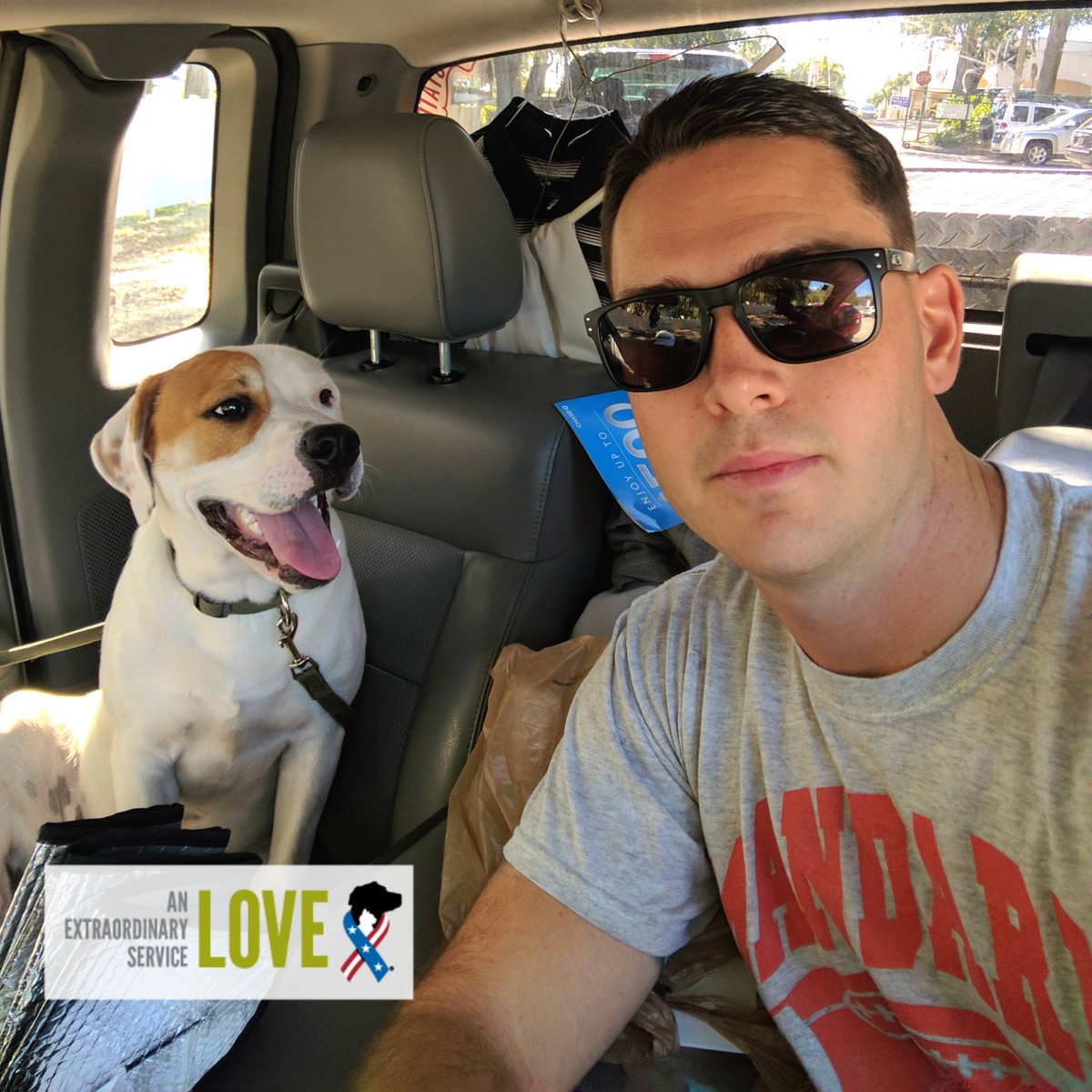 PetsforPatriots's tweet image. Barrett (formerly Joey) on his #freedomride home w/ @USMC Jordan thanks to our partnership w/ @HumanePinellas #pets4vets