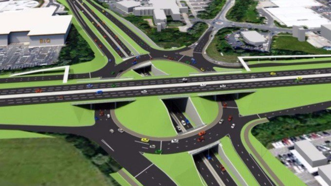Construction work starts on Silverlink triple decker roundabout. itv.com/news/tyne-tees…
