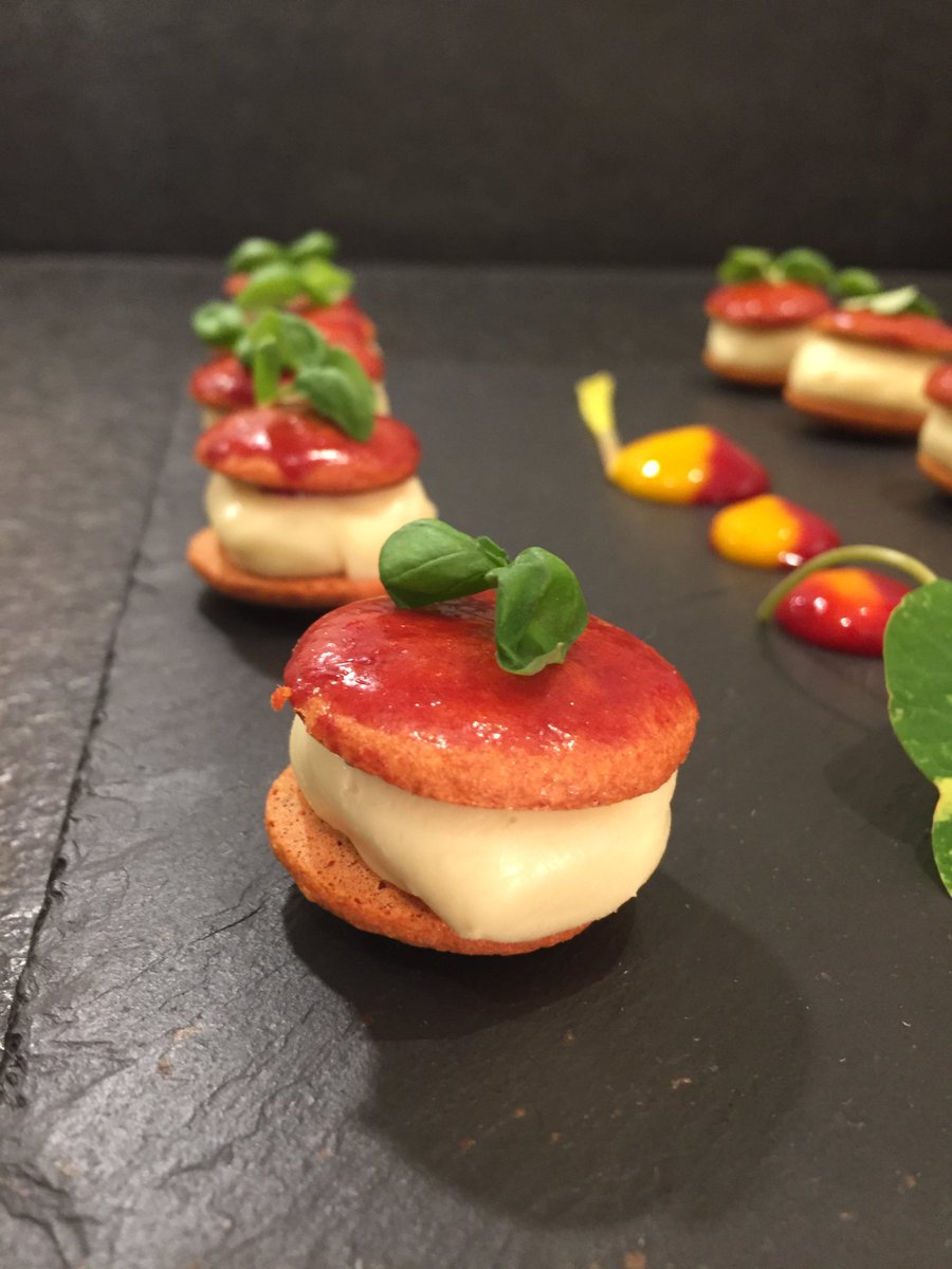 Tomato and Basil Macaroons anyone? #WeddingCanapee #Wedding