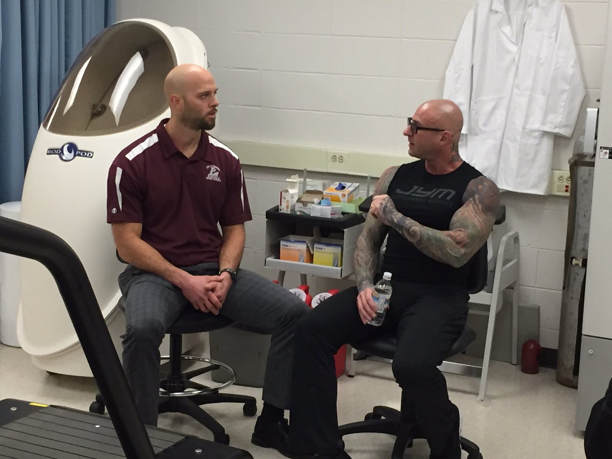 JakeLErickson's tweet photo. Awesome interview this morning at the UWL Human Performance lab with @AJagim and @JimStoppani https://t.co/qtOyf5Vicr