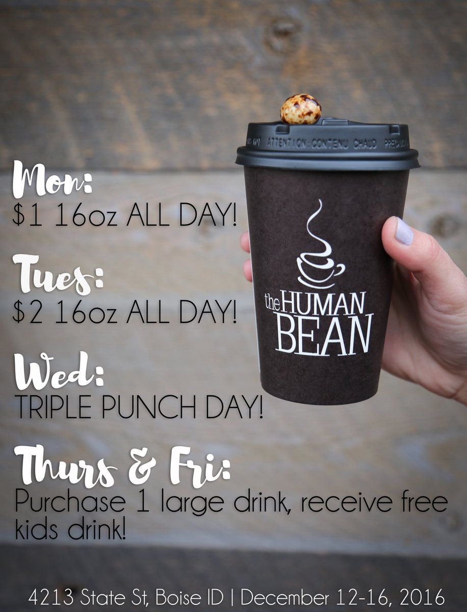 TheHumanBean_ID's tweet photo. We have some deals going on next week @ state street 2!! Don't miss these great deals!!! #humanbean #state2 https://t.co/6X9IiwFalf