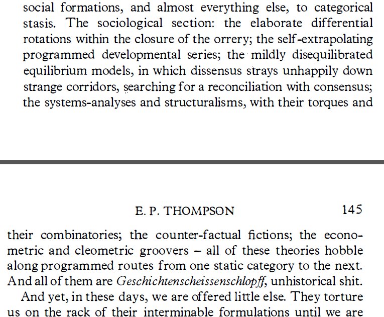 velasgus's tweet image. It's interesting how strongly neo-liberal economists defend the #counterfactuals in #EconHist. Here's E. P. Thompson's response. #Slavery