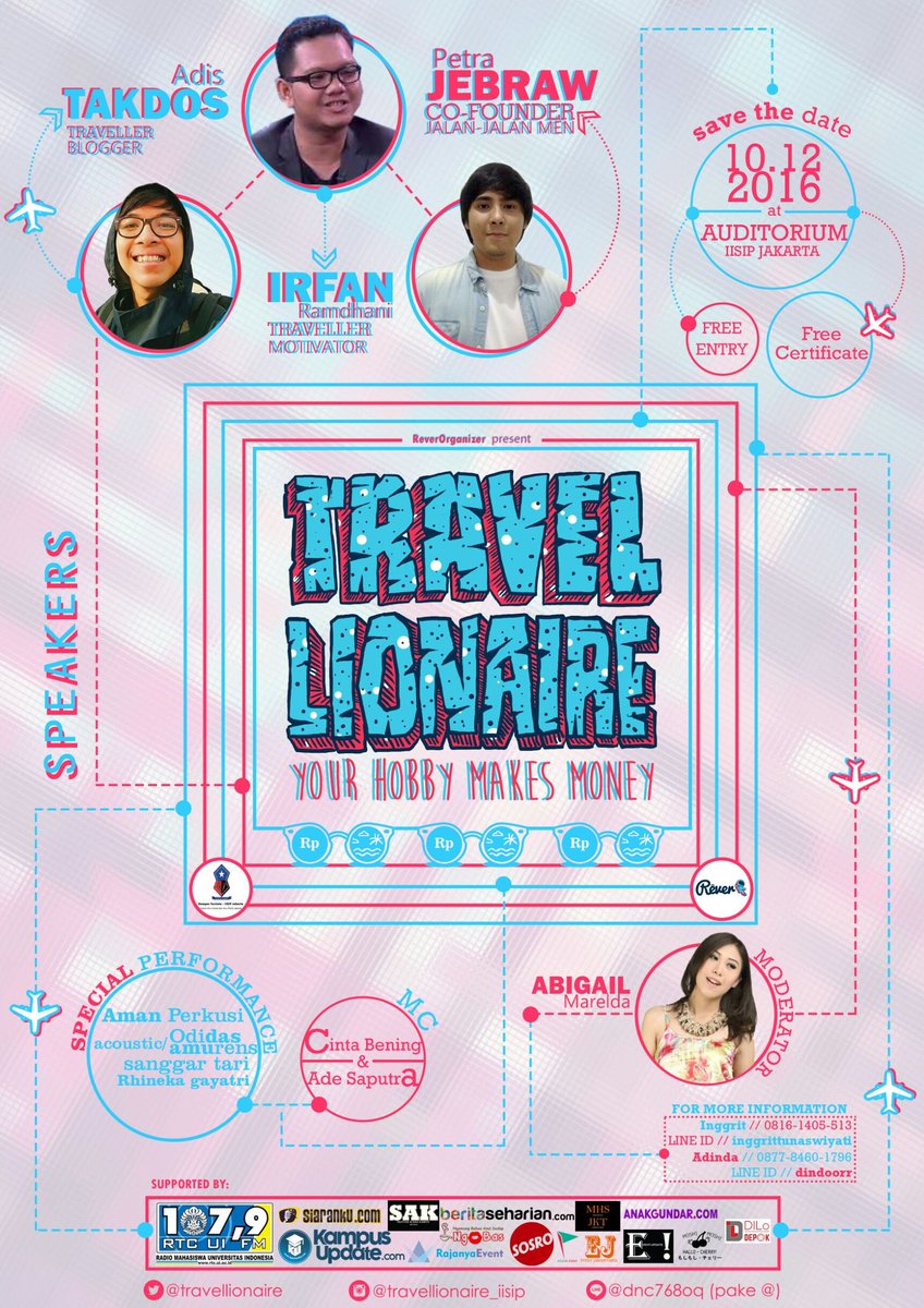 TRAVELLIONAIRE's tweet photo. Guys besok jangan sampe telat yah biar dapet duduk paling depab dan dapet view paling kece di TRAVELLIONAIRE 2016 https://t.co/G6kyraFbCx