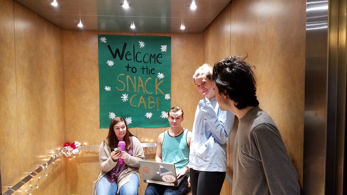 LowerCampus's tweet photo. River Terrance's Cash Cab Elevator was a great way to relax a little before the busy week ahead! #StevensNow @FollowStevens https://t.co/LL8vogxE4R