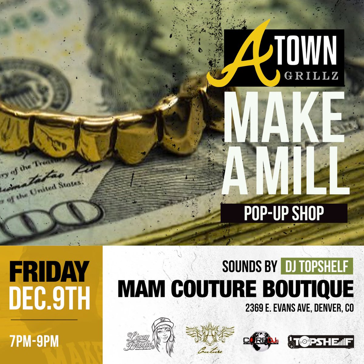 LizzyBrodie's tweet photo. TONIGHT! Pull up! Put ya money where ya mouth is π¬π¬ @ATownGrillz @ScottyATL @mamcouture #Denver RT https://t.co/ibNENmFQXK