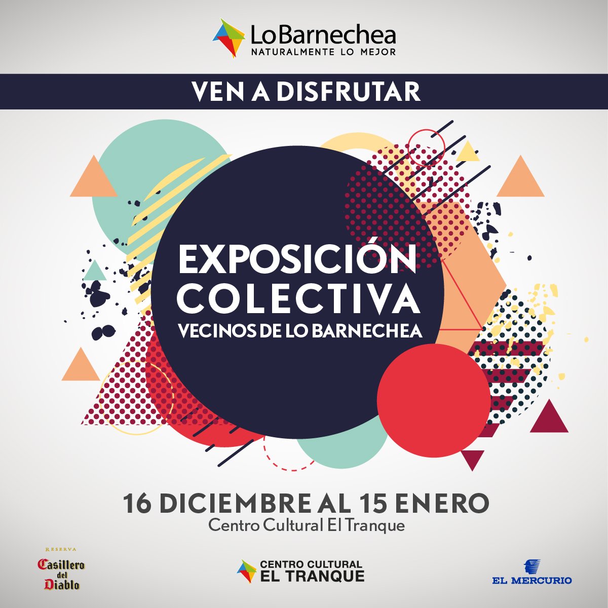 lo_barnechea's tweet photo. A partir del 16 de diciembre se exhibirán las mejores obras de nuestros vecinos en la Exposición Colectiva de Arte. Entrada Liberada. https://t.co/FaJn5ggPWV