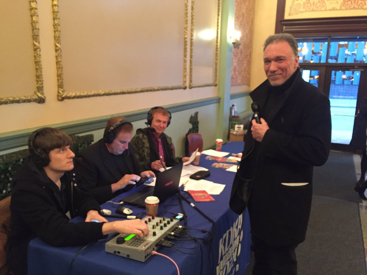 PittsburghCLO's tweet photo. LIVE on @KDKARadio right now is our Scrooge, @pagepatrick! #AMCC16 https://t.co/KPC3nT38iB