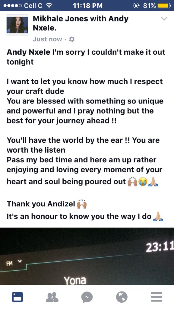 Mikhale_Jones's tweet photo. @Yfm #LiveAndRewired ... such an honour... super proud moment ๐๐ฝ๐๐ผ https://t.co/GgrtyB7Ouo