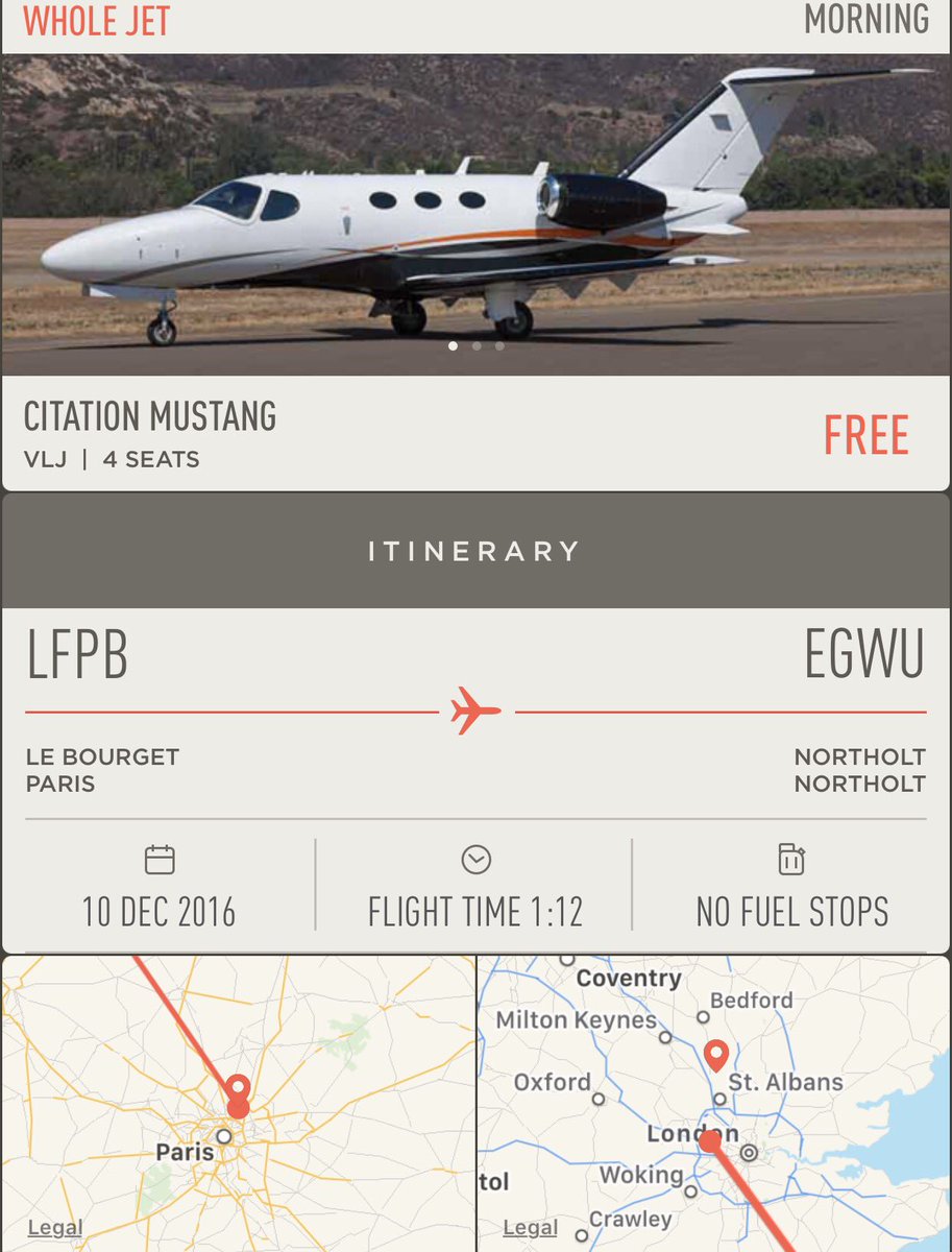 JetSmarter's tweet image. #JetDeal alert: #JetSmarter members can claim the whole jet and fly free from #Paris to #London tomorrow morning.