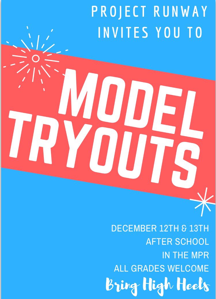 PVProjectRunway's tweet image. Wear black jeans &amp;amp; a black tank top &amp;amp; heels to the MPR after school on Monday 💋⭐️👠 ... Makeup tryouts will be (December 13th) after school