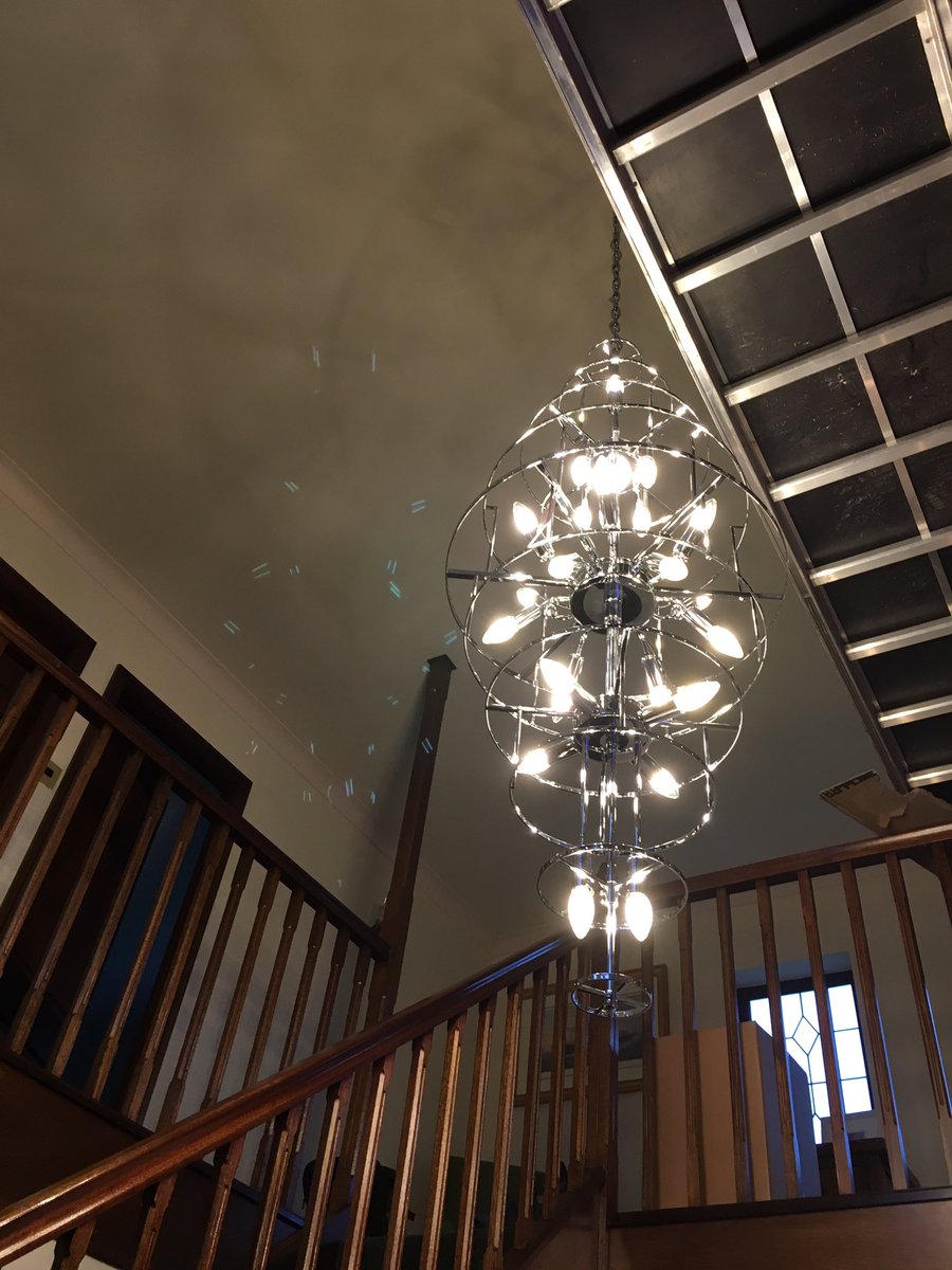 Group_Bailey's tweet photo. With over 500 individual pieces of crystal to assemble and almost a full day to build take a look at the difference with the new chandelier. https://t.co/LngaEm1Z2M
