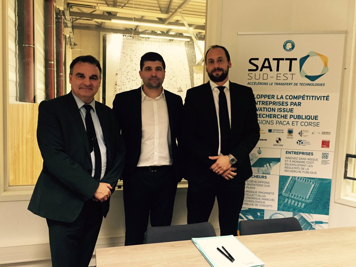 Aux côtés d'Eric Berton (Vice Président #Valorisation et #Innovation) et Laurent Baly (Président <a href="/SATTse_/">SATT Sud-Est</a>)