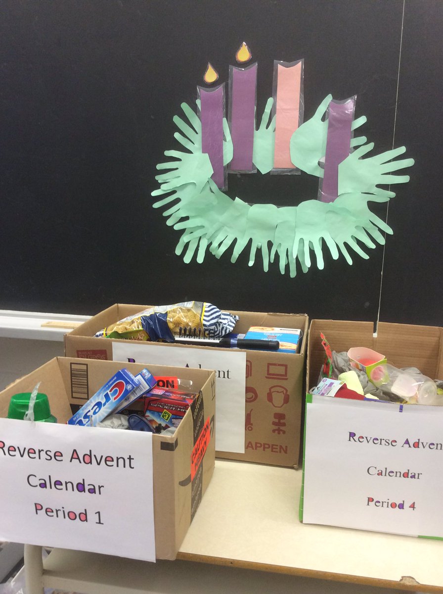 MrsCrossmanbsch's tweet photo. Our Reverse Advent Calendar boxes are filling up @BishopSmithCH just in time for Christmas! #HRE20 https://t.co/UrMQHpTyUh