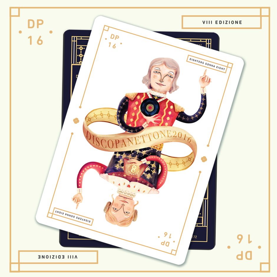 #Discopanettone2016 il n° 8!  Con: <a href="/wigerandtoods/">Tiger & Woods</a> e Francisco 
 La carta da giocare il 25 dicembre <a href="/Lanificio/">Lanificio</a>  Artwork: <a href="/tomatisoup/">chiara tomati</a>