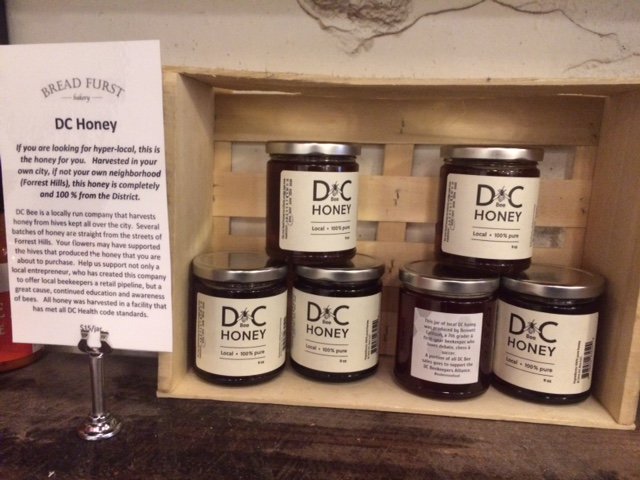 The fruits of Bennett's apprenticeship with Nicole! Kids+beekeeping=bliss. At Bread Furst on Connecticut/Albermarle! <a href="/dcbeehoney/">DC Bee</a>