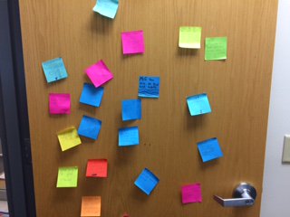 MthorebIC's tweet photo. This is what I found on my door.Positive notes from a group of students. #Randomactofkindness. https://t.co/sWhL644Pzu