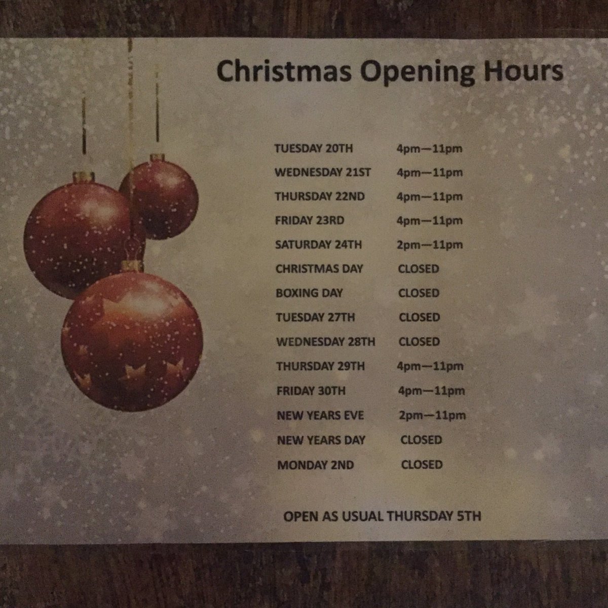 Give ourChristmas opening hours a RT, few extra days in there just because we love you all! #southseven #christmas #meatFix #burgers
