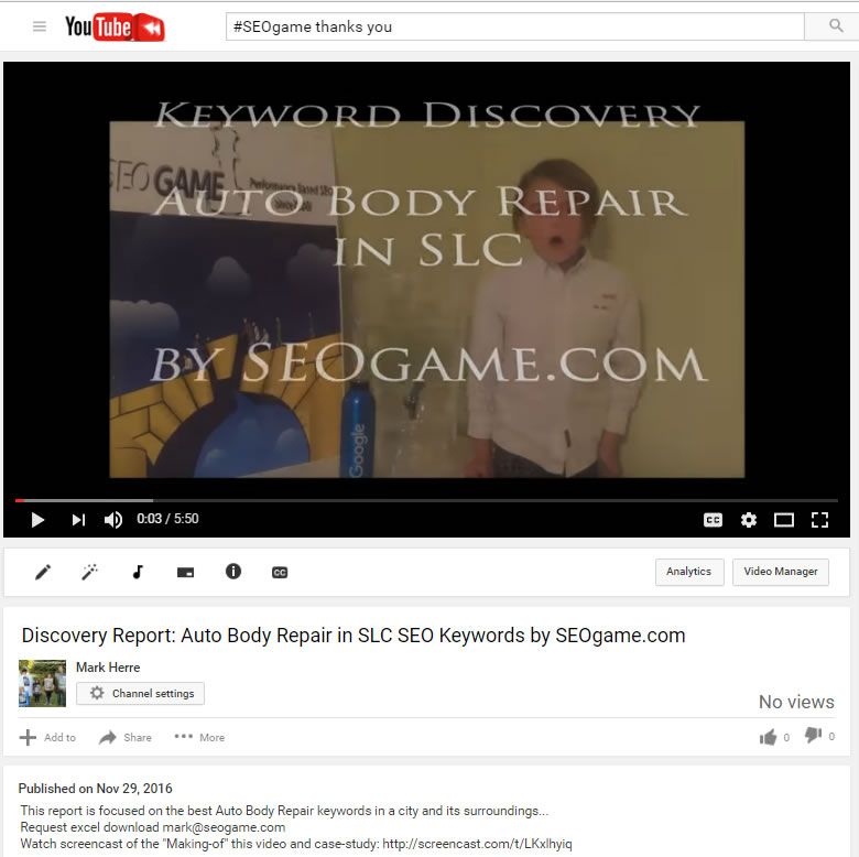 seogame's tweet image. 📹Watch 🎞 SEOgame How-to-video Discovery Report:🚙 Auto Body Repair in SLC youtu.be/JNGoEPoXCHs #seochat #bestkeywords #SEOgamethanksyou