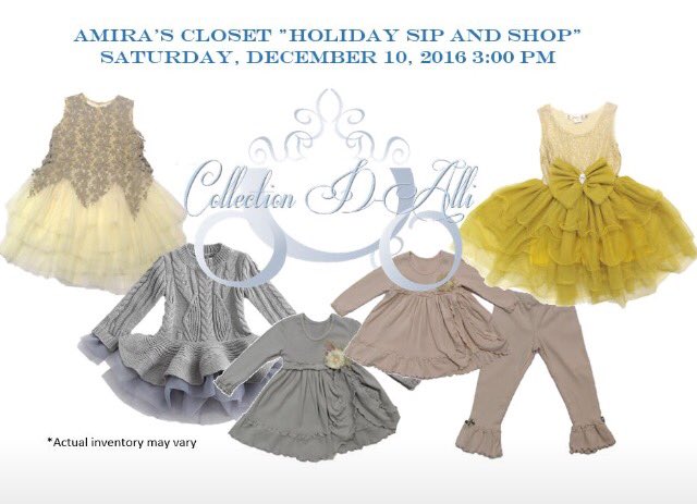 CollectionDalli's tweet image. We're excited to be part of #AmirasCloset Holiday Sip &amp;amp; Shop in #Cleveland! 

#ClevelandCouture #KidsCouture #Shopping
