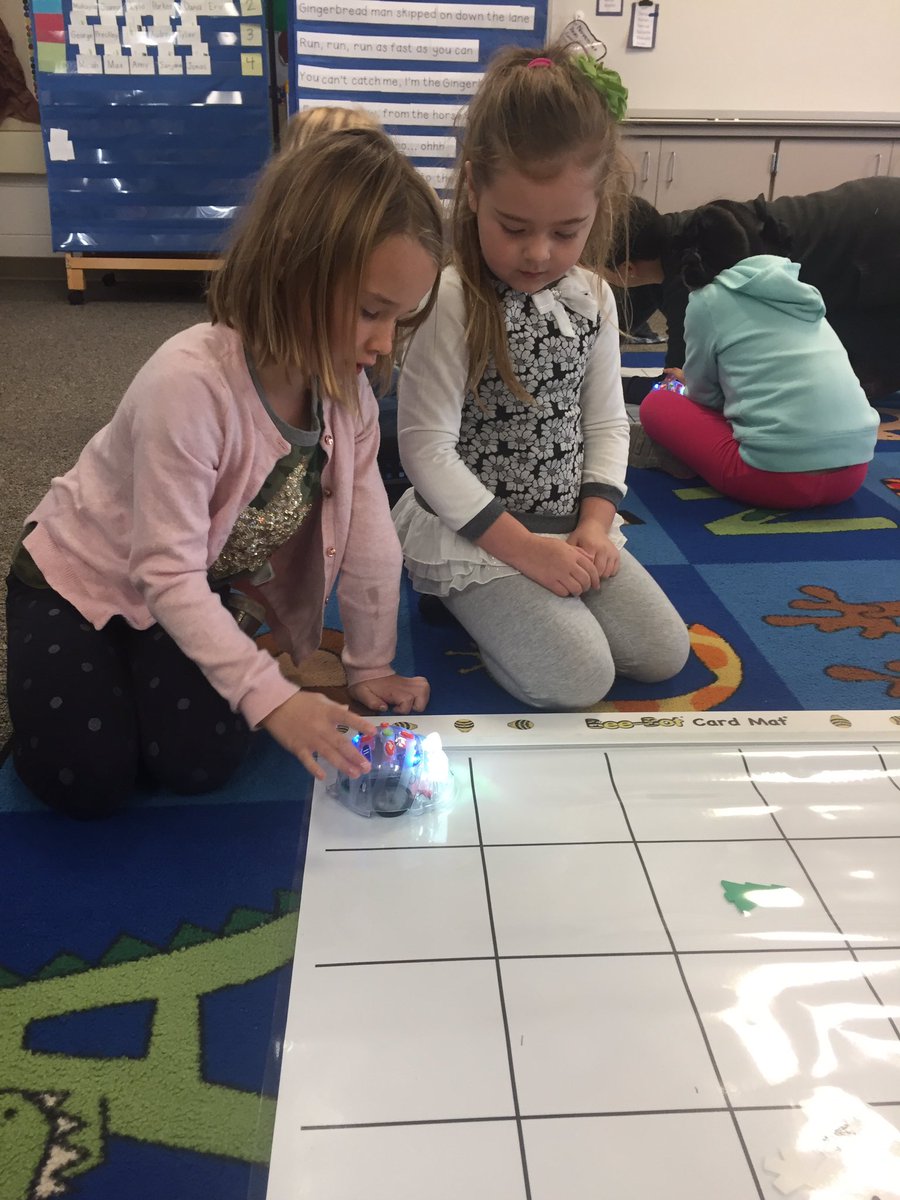 MrsBlomseth's tweet image. Hour of Code this week with @MissKlein20 Kinders got to explore #beebots #sphero #angrybirdscoding