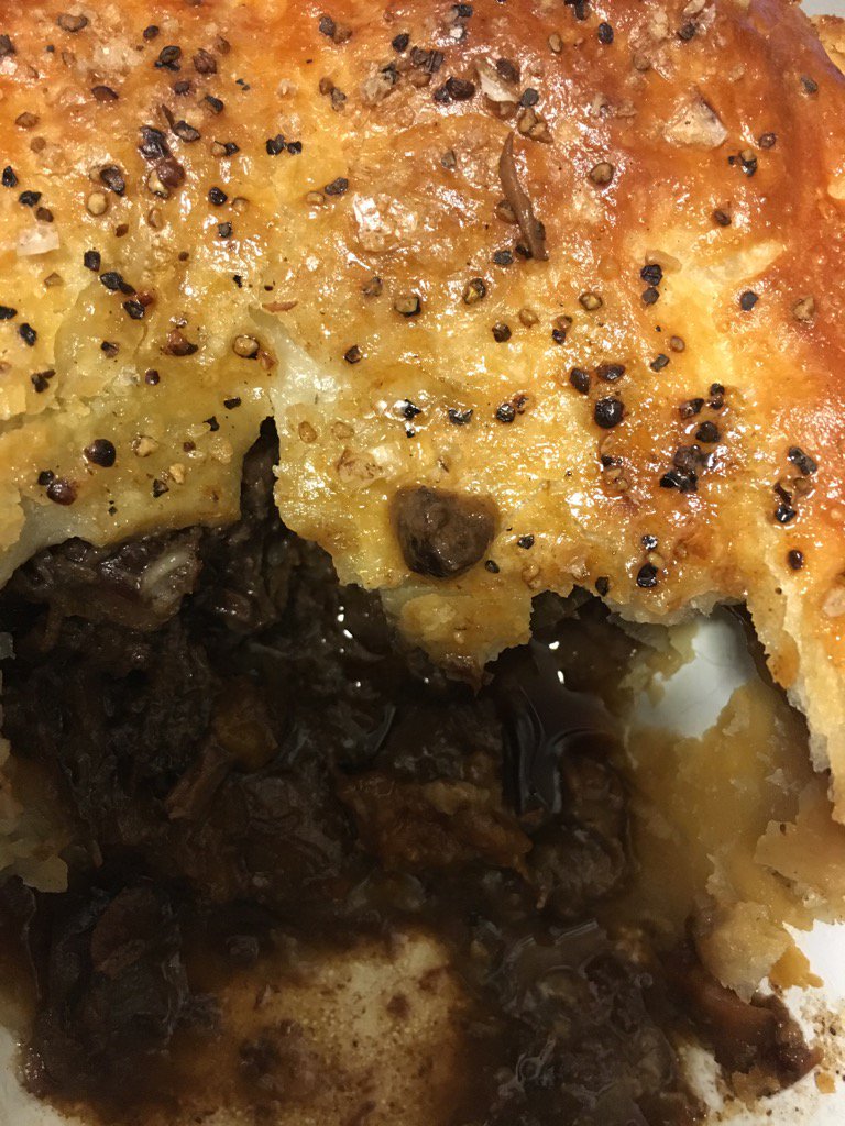 Wild Venison, cherry &amp; stout pie on tonight. Absolutely delicious.