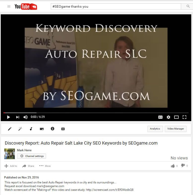 seogame's tweet image. 🎦 Watch SEOgame How-to-video Discovery Report:🚗 Auto Repair Salt Lake City 🚕youtu.be/LppGUWhY_PE #seochat #bestkeywords #SEOgamethanksyou