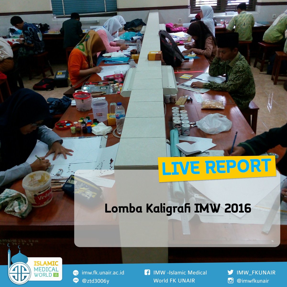 [Live Report IMW 2016]

Sekarang sedang berlangsung lomba Kaligrafi IMW 2016

#IMW2016
#IslamRahmatanLil'alamin