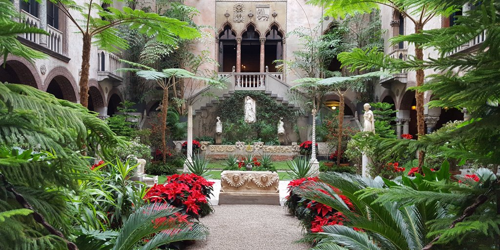 gardnermuseum's tweet image. Our courtyard is all dressed up for the holidays! Stop by to see the beautiful display of amaryllis, poinsettia, and jade plants.