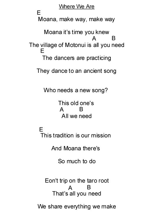 Moana lyrics