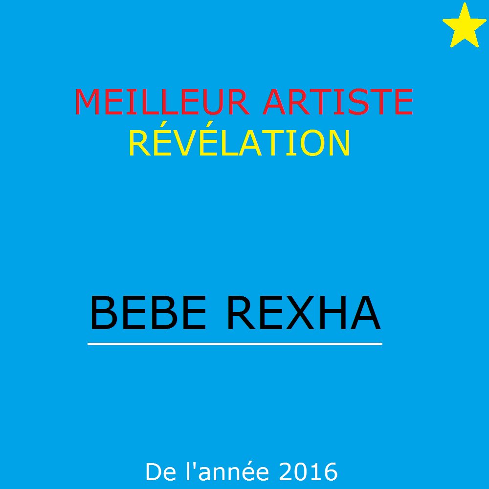 RadioRSB's tweet photo. MEILLEUR ARTISTE RÉVÉLATION DE L’ANNÉE 2016 : @BebeRexha #RMA2016 https://t.co/DqU9sxNaov