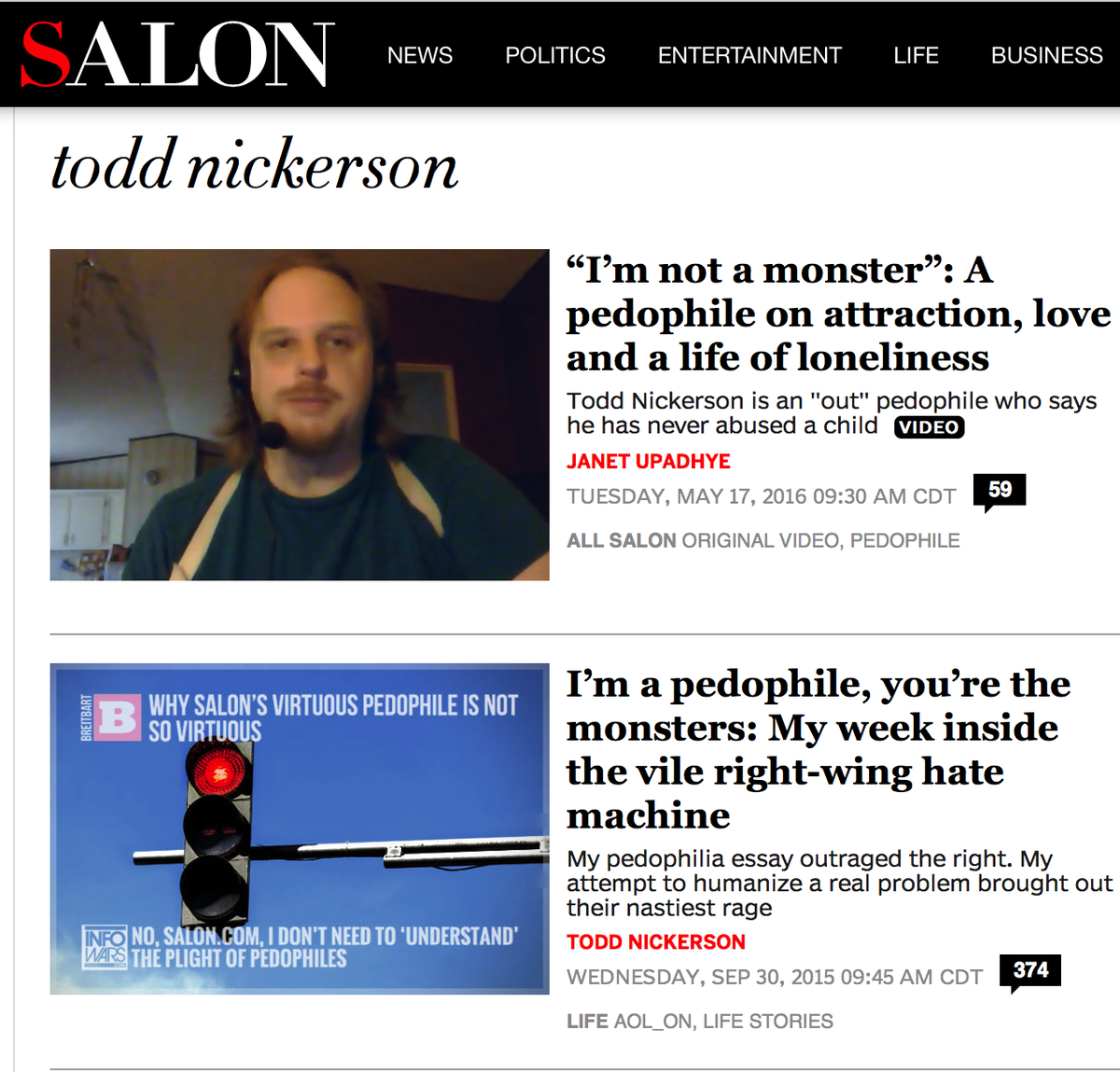 Jeromecaz's tweet photo. @joerogan speaking of crazy white people, this dude promotes pedophilia through #Salon. #SalonPromotesPedos #Pedocompany #VirtuousPedophiles https://t.co/fSNiEe5mrK