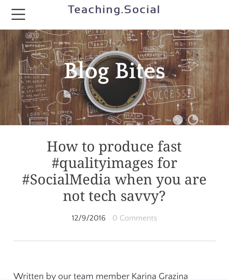 TeachingSM's tweet image. Another blogbite gift by our member, Karina is up on teaching.social/blog! Learn #qualityimages #tipthursday
