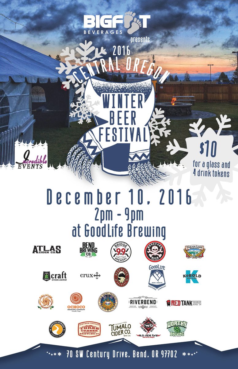 Central Oregon Winter Beer Festival is tomorrow <a href="/GoodLifeBrewing/">GoodLife Brewing</a>! #inBend #COWBF16 #beerfest