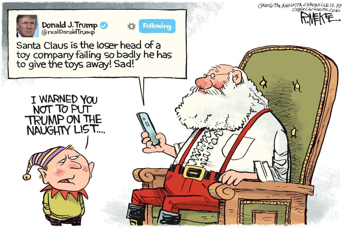 thismainelife's tweet photo. Thin-skin Trump...No one is safe with him. #NotEvenSanta
#TrumpsAmerica #TheResistance #NotMyPresident https://t.co/oBMjnlEvwT