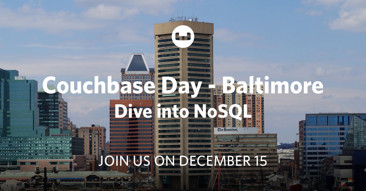 CouchbaseMobile's tweet image. #Couchbase will be in Baltimore on 12/15! Don&apos;t miss the opportunity to learn #NoSQL from the experts. Register now: ow.ly/Qiah306V4ON