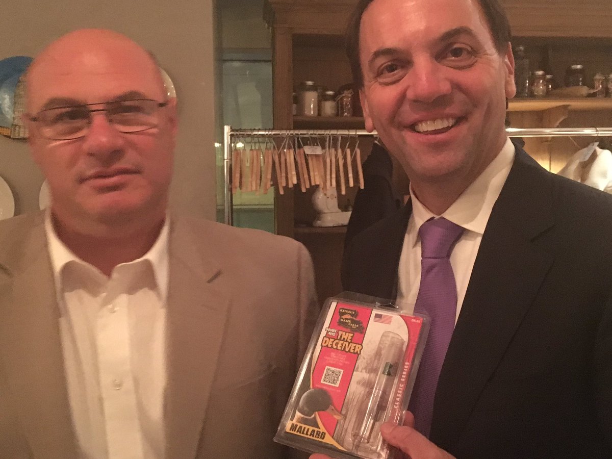 timhudak's tweet photo. At my first @OREAinfo board meeting @JohnOddi gave me Haydel's The Deceiver #DR85 duck call. V kind. He looks quite impressed by my work! https://t.co/mXgbPfJqcM