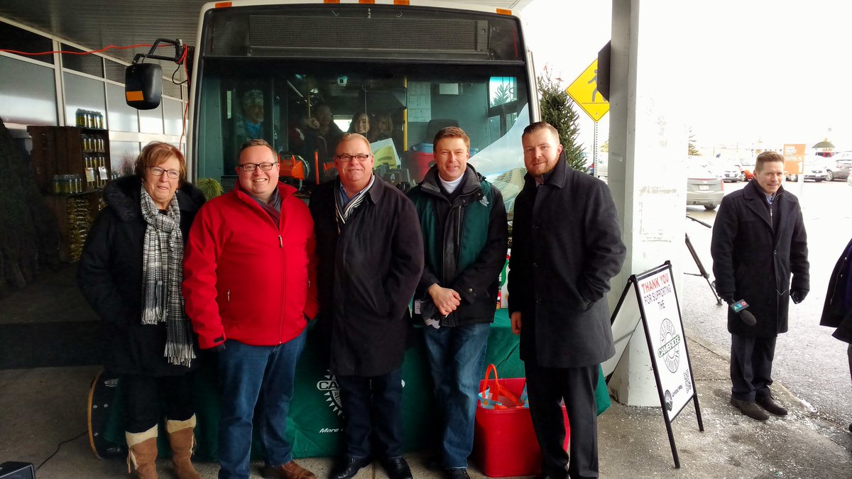 _BryanMay's tweet photo. It was a pleasure to help kick off this year's #StuffaBus campaign in support of @CambFoodBank &amp; @CPFFALocal499 95th annual #BasketFund https://t.co/cZZEXzpruG