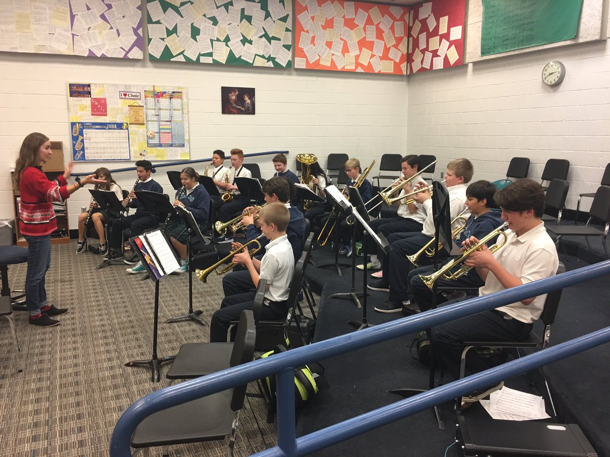SJBMS band II preparing for the upcoming concert on December 20th. Make sure to join us for the concert!