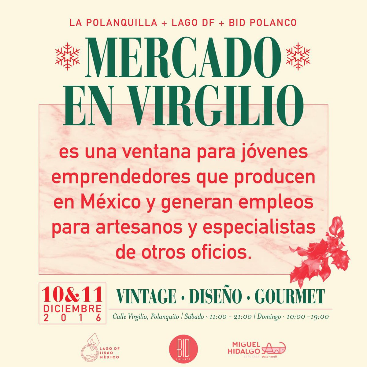 Mañana y el domingo #MercadoVirgilio de diseño, vintage y gourmet. Gracias <a href="/XochitlGalvez/">Xóchitl Gálvez Ruiz</a> por la oportunidad! Bien por la @delegacionMH !