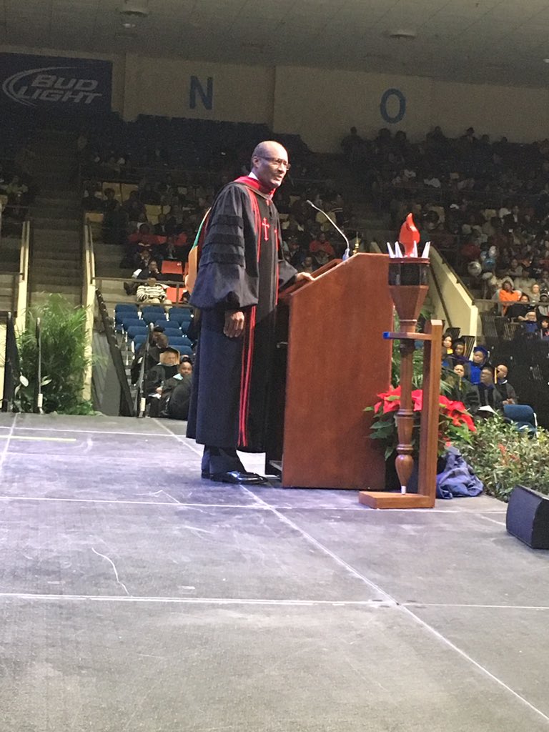 JacksonStateU's tweet photo. #JSUGrad16 - Rev. Jerry Young, pastor of New Hope Baptist Church in Jackson, is speaking to our Graduates. https://t.co/upvNimhOMb